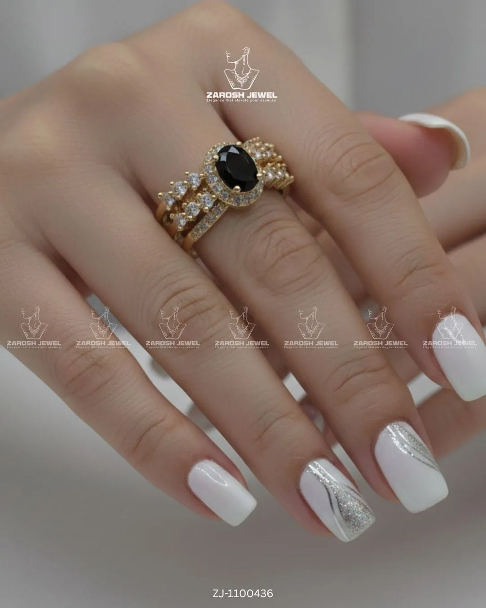 Guldaan Cluster Ring | ZAROSH JEWEL Black