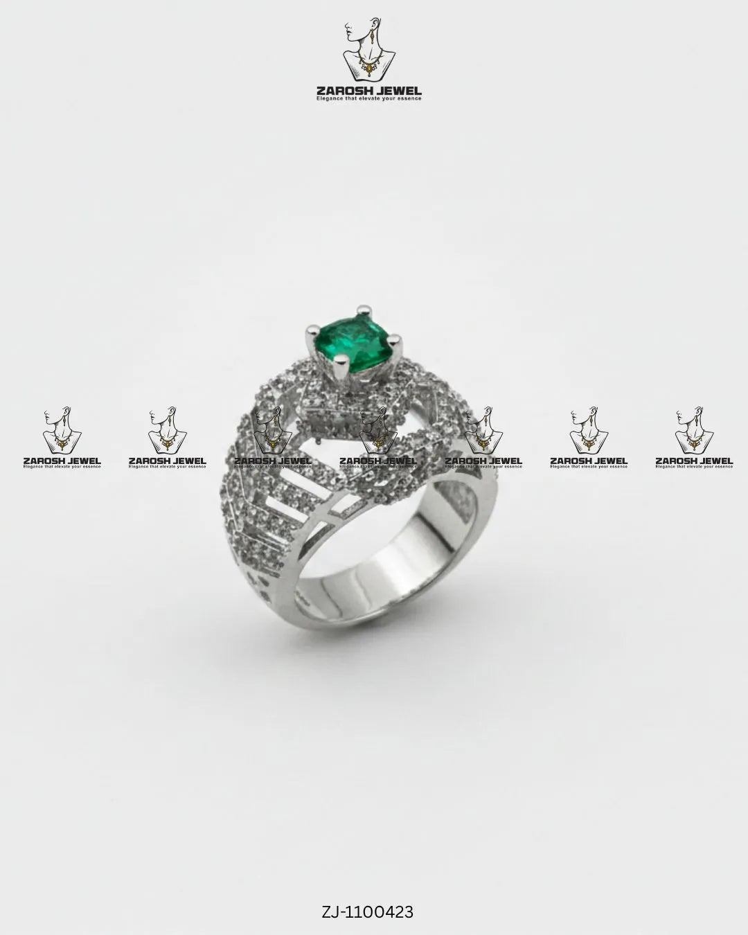 Mehraab Cascade Ring | ZAROSH JEWEL Green