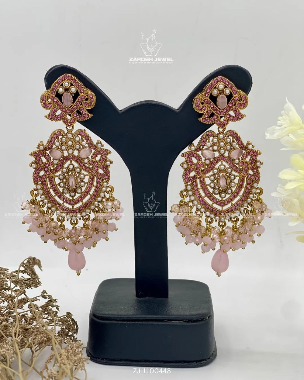 Nazakat Jhumkay | ZAROSH JEWEL Pink