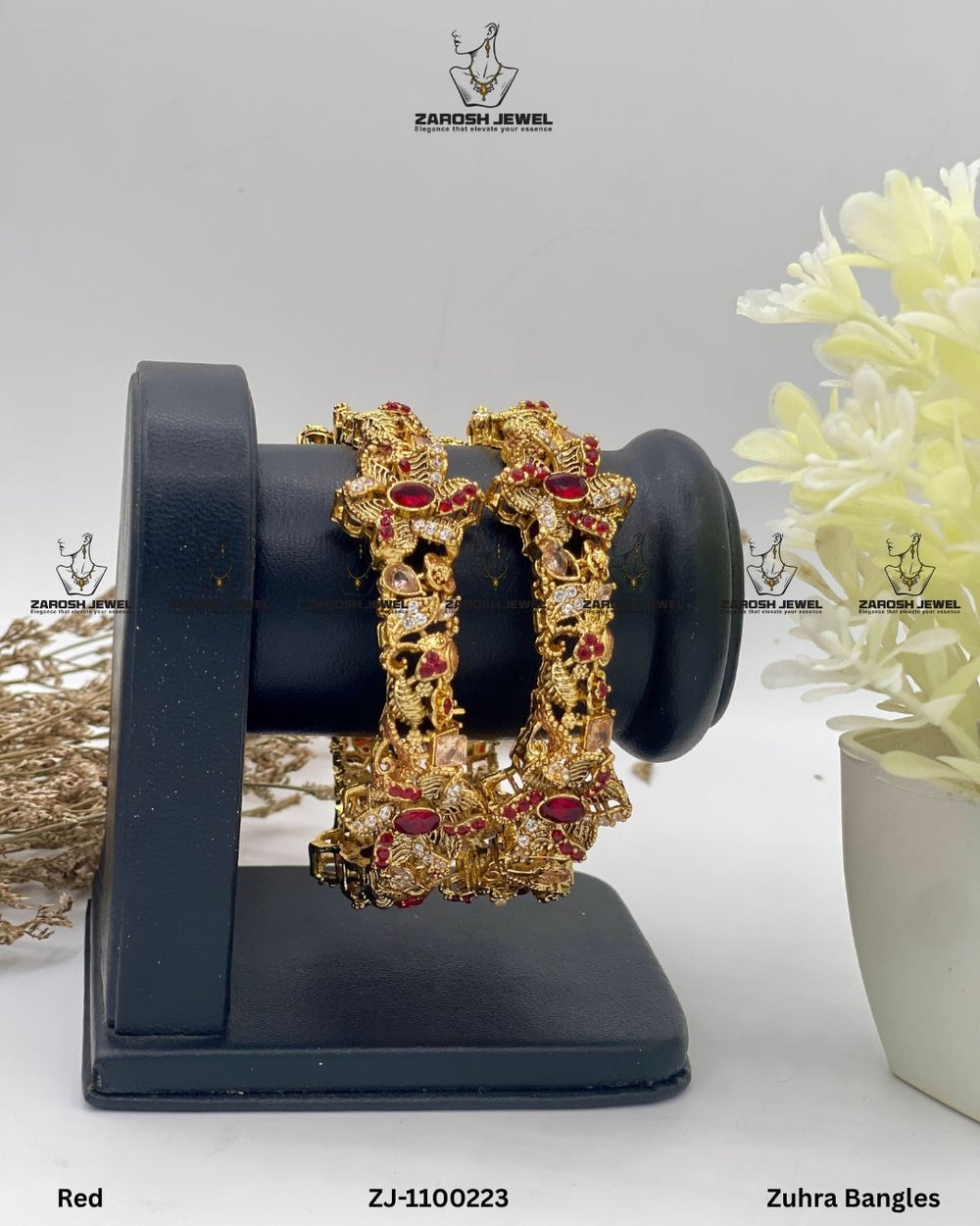 Zuhra Bangles Openable | ZAROSH JEWEL Red