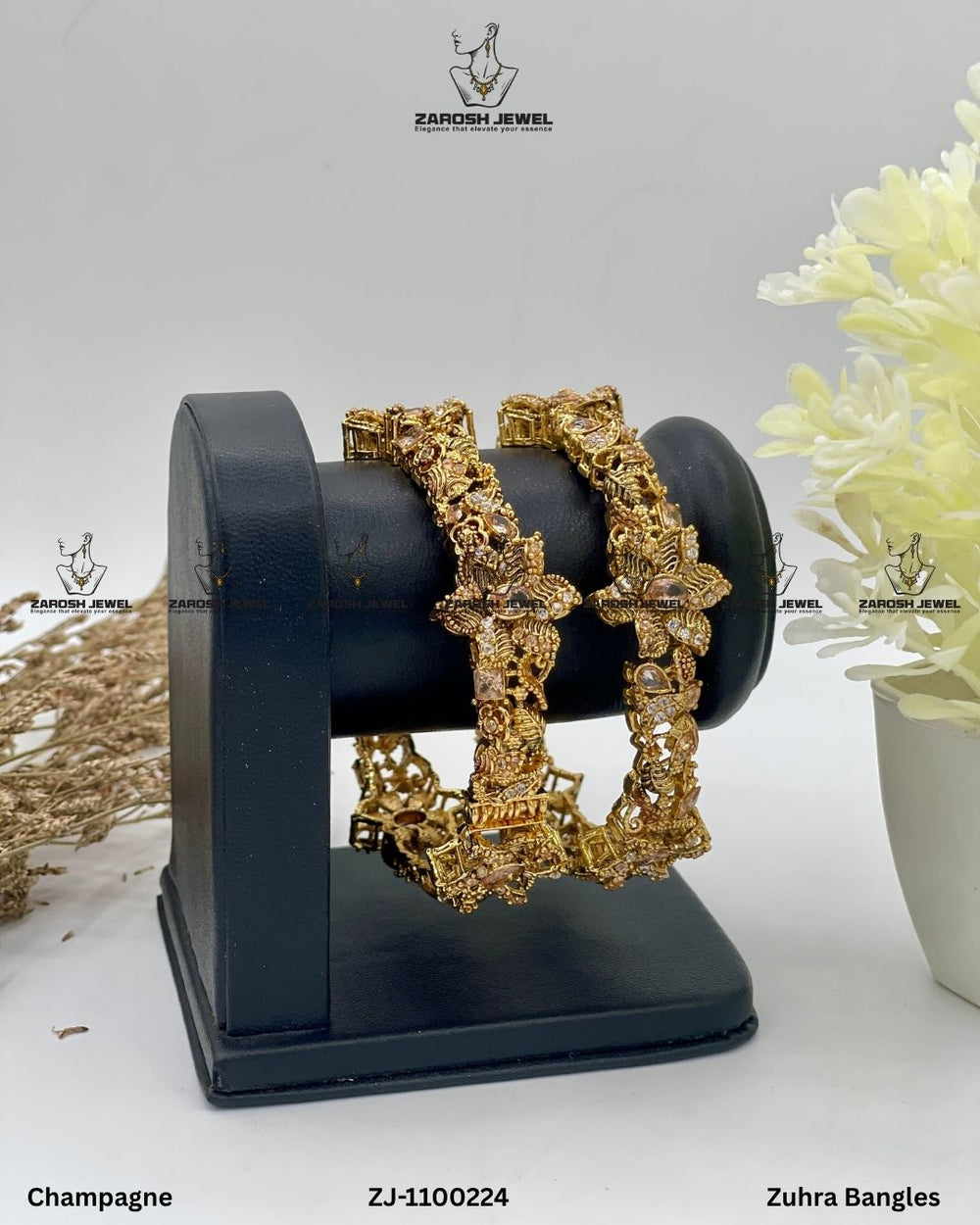 Zuhra Bangles Openable | ZAROSH JEWEL Champagne