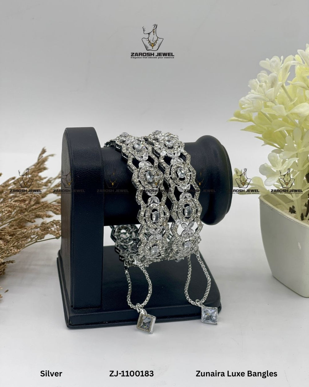Zunaira Luxe Bangles Openable | ZAROSH JEWEL Silver