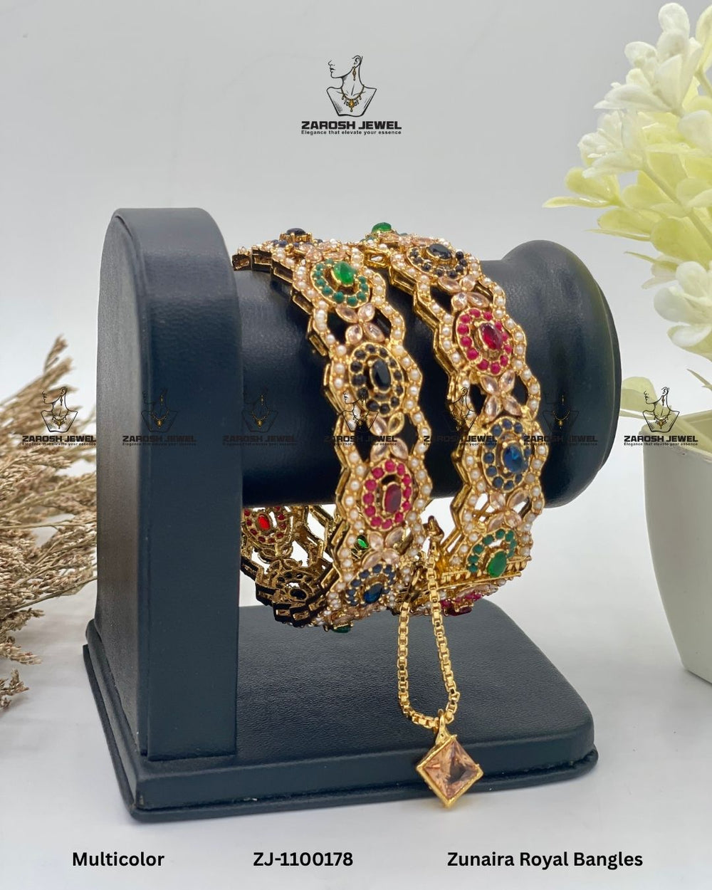 Zunaira Royal Bangles Openable | ZAROSH JEWEL Multi